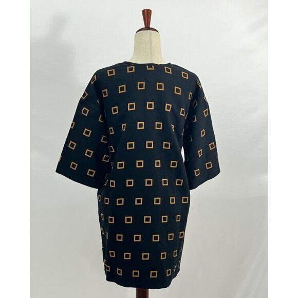 ACE & JIG Sz XXS Nova Dress Quad Black Mustard Gold Tunic Button Shirt Dress NWT - Picture 9 of 10